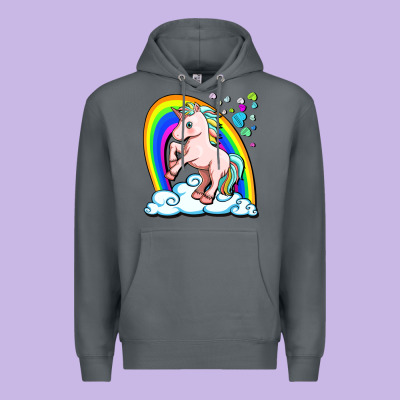 Cute Unicorn With Rainbow Premium Hoodie Designed By Fadigitalartstudio