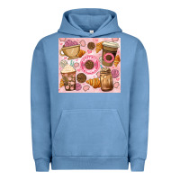Pigment Pebble Blue cafecito y chisme. Urban Hoodie - JahusDesignShop