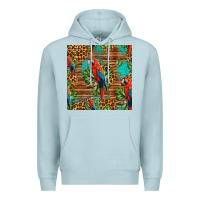 Blue Mist macaw parrot seamless pattern Premium Hoodie - HRA Design Shop