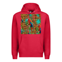 Cardinal macaw parrot seamless pattern Premium Hoodie - HRA Design Shop