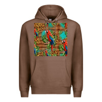 Chestnut macaw parrot seamless pattern Premium Hoodie - HRA Design Shop