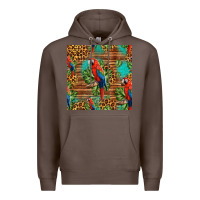 Coffee macaw parrot seamless pattern Premium Hoodie - HRA Design Shop