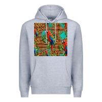 Heather Grey macaw parrot seamless pattern Premium Hoodie - HRA Design Shop