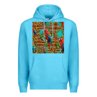 Ocean Blue macaw parrot seamless pattern Premium Hoodie - HRA Design Shop