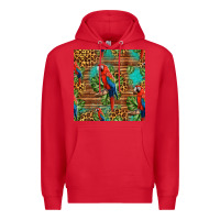 Red macaw parrot seamless pattern Premium Hoodie - HRA Design Shop
