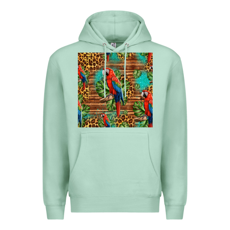 Macaw Parrot Seamless Pattern Premium Hoodie by HRA Design Shop | Teevron