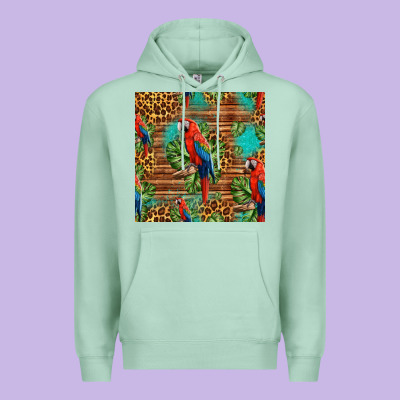 Macaw Parrot Seamless Pattern Premium Hoodie Designed By Hra Design Shop