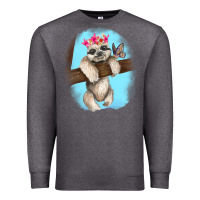 Charcoal Heather baby sloth Premium Sweatshirt - RanaPortraitStore