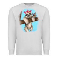 Dove Grey baby sloth Premium Sweatshirt - RanaPortraitStore