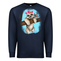 Navy baby sloth Premium Sweatshirt - RanaPortraitStore