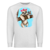 Oatmeal Heather baby sloth Premium Sweatshirt - RanaPortraitStore