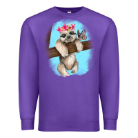 Purple baby sloth Premium Sweatshirt - RanaPortraitStore