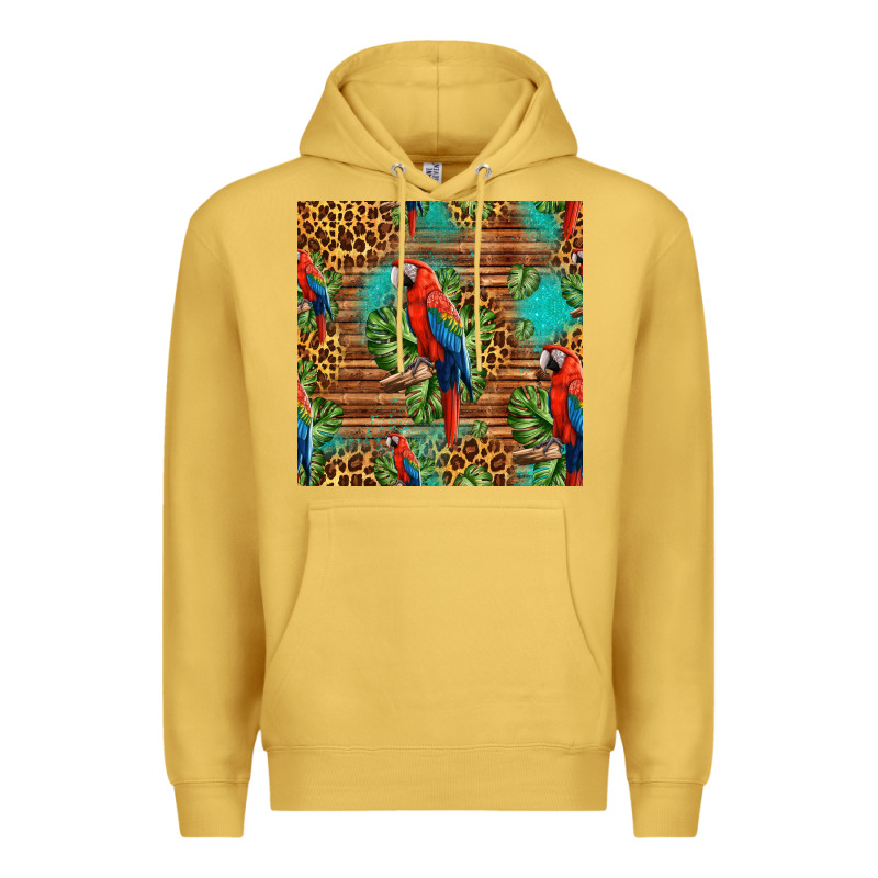 Macaw Parrot Seamless Pattern Premium Hoodie by HRA Design Shop | Teevron
