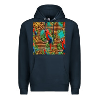 Navy macaw parrot seamless pattern Premium Hoodie - HRA Design Shop