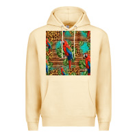 Pina Colada macaw parrot seamless pattern Premium Hoodie - HRA Design Shop