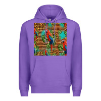 Purple macaw parrot seamless pattern Premium Hoodie - HRA Design Shop