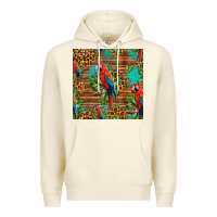 Sandshell macaw parrot seamless pattern Premium Hoodie - HRA Design Shop