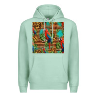 Seafoam macaw parrot seamless pattern Premium Hoodie - HRA Design Shop