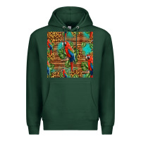 Sports Green macaw parrot seamless pattern Premium Hoodie - HRA Design Shop