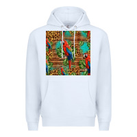 White macaw parrot seamless pattern Premium Hoodie - HRA Design Shop