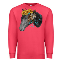 Cardinal black and white western horse Premium Sweatshirt - RanaPortraitStore