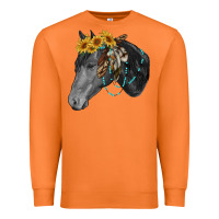 Black And White Western Horse Premium Sweatshirt | Teevron