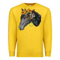 Lemon black and white western horse Premium Sweatshirt - RanaPortraitStore