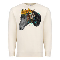 Sandshell black and white western horse Premium Sweatshirt - RanaPortraitStore