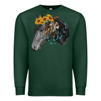 Sports Green black and white western horse Premium Sweatshirt - RanaPortraitStore