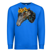 True Royal black and white western horse Premium Sweatshirt - RanaPortraitStore