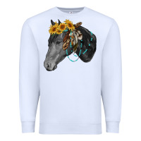 White black and white western horse Premium Sweatshirt - RanaPortraitStore