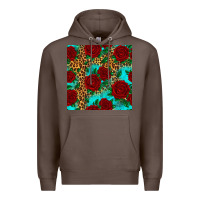 Coffee leopard roses seamless pattern Premium Hoodie - HRA Design Shop