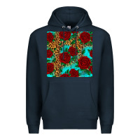 Navy leopard roses seamless pattern Premium Hoodie - HRA Design Shop