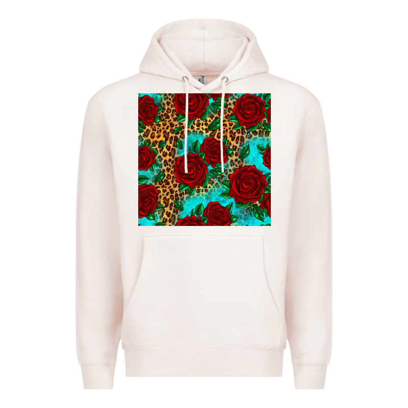 Leopard Roses Seamless Pattern Premium Hoodie by HRA Design Shop | Teevron