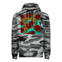 Slate Camo leopard roses seamless pattern Premium Hoodie - HRA Design Shop