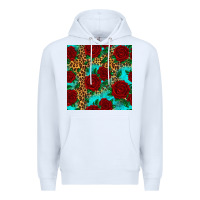 White leopard roses seamless pattern Premium Hoodie - HRA Design Shop