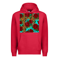 Cardinal leopard roses seamless pattern Premium Hoodie - HRA Design Shop