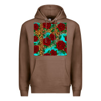 Chestnut leopard roses seamless pattern Premium Hoodie - HRA Design Shop