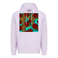 Lilac leopard roses seamless pattern Premium Hoodie - HRA Design Shop
