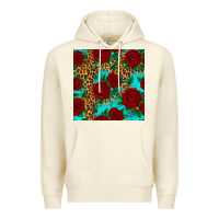 Sandshell leopard roses seamless pattern Premium Hoodie - HRA Design Shop