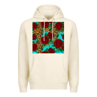Tofu leopard roses seamless pattern Premium Hoodie - HRA Design Shop