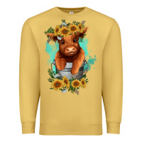 Antique Gold baby cow in a bucket Premium Sweatshirt - RanaPortraitStore