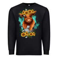 Black baby cow in a bucket Premium Sweatshirt - RanaPortraitStore