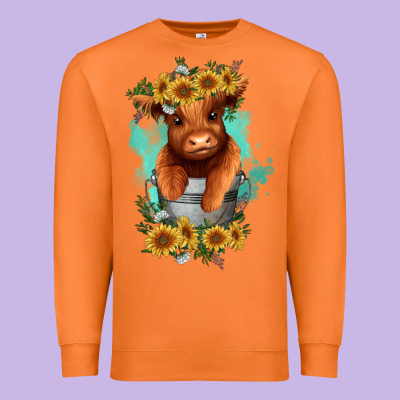 Premium Sweatshirt baby cow in a bucket