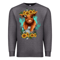 Charcoal Heather baby cow in a bucket Premium Sweatshirt - RanaPortraitStore