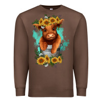 Chestnut baby cow in a bucket Premium Sweatshirt - RanaPortraitStore