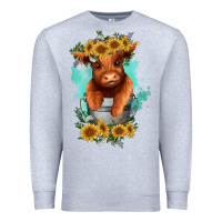 Heather Grey baby cow in a bucket Premium Sweatshirt - RanaPortraitStore