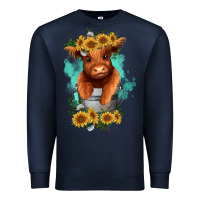 Navy baby cow in a bucket Premium Sweatshirt - RanaPortraitStore