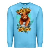 Ocean Blue baby cow in a bucket Premium Sweatshirt - RanaPortraitStore
