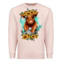 Pale Pink baby cow in a bucket Premium Sweatshirt - RanaPortraitStore